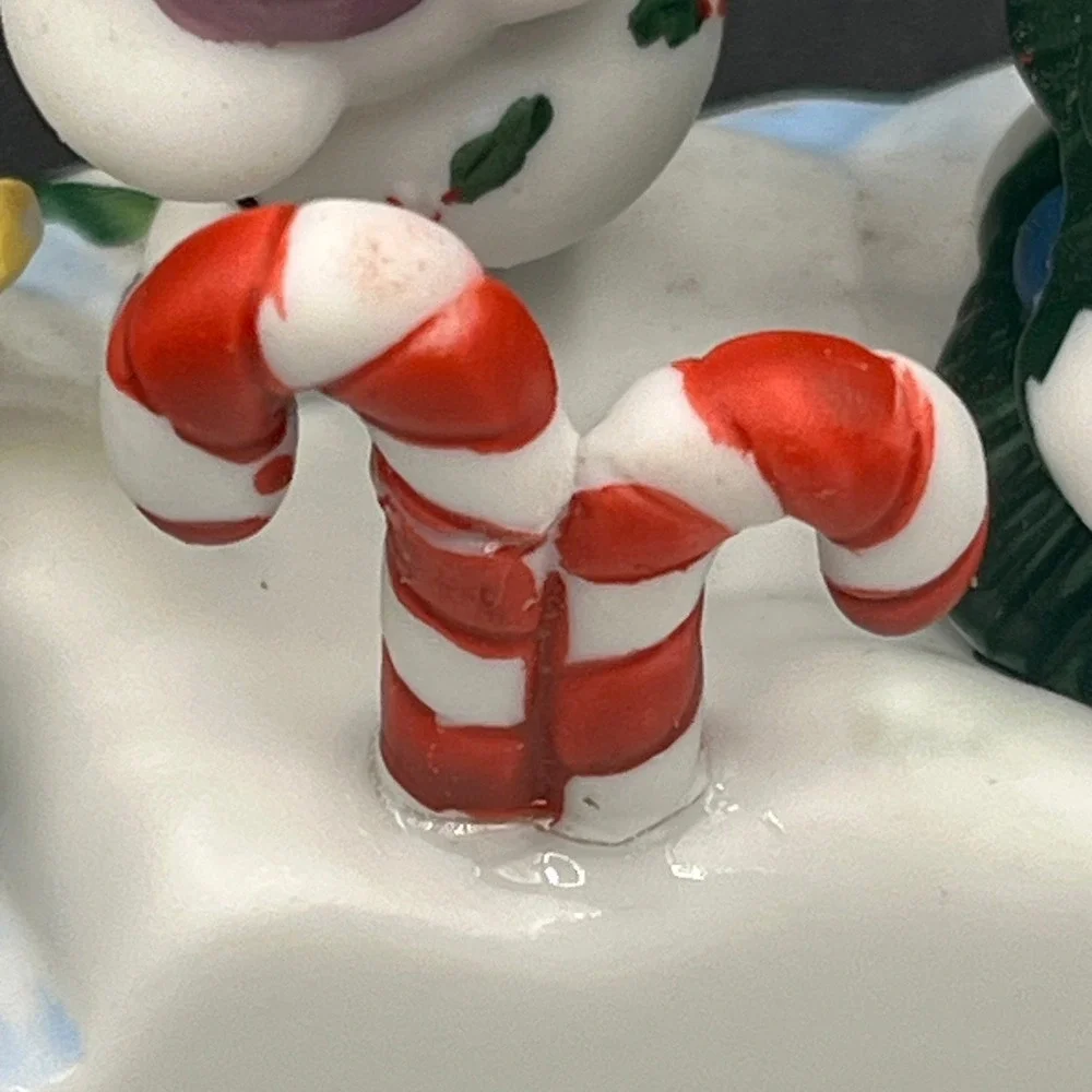 Vtg Partylite P7870 Snowbell 3 Wick Candle Holder Tree Snuffer 11